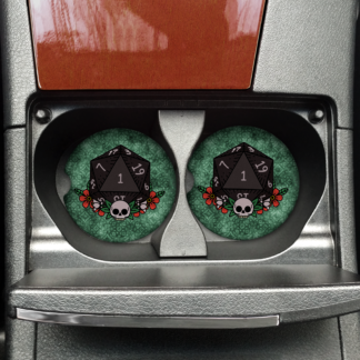 Dice Skull Dark Car Coaster