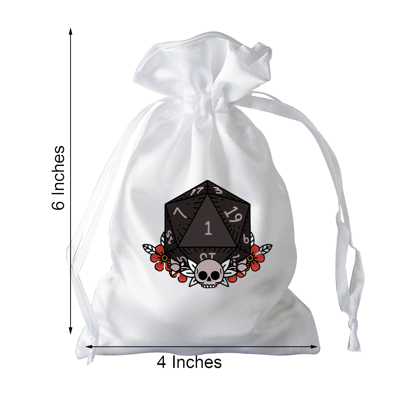 Dice Bag - Dice with Skull (Dark)