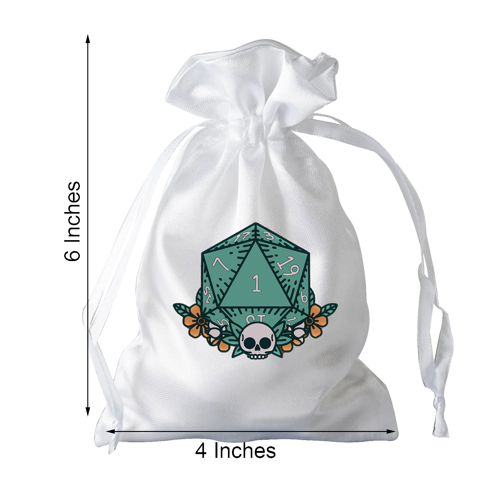 Dice Bag - Dice with Skull (Light)