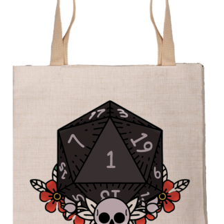 Canvas Tote Bag - Dice with Skull (Dark)