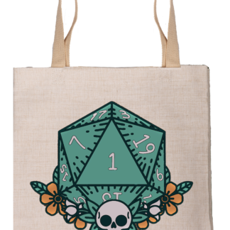 Canvas Tote Bag - Dice with Skull (Light)