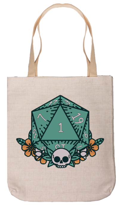 Canvas Tote Bag - Dice with Skull (Light)