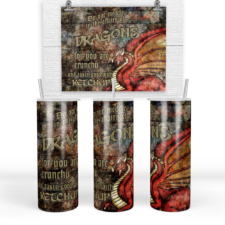 20 oz Stainless Steel Tumbler - Ketchup