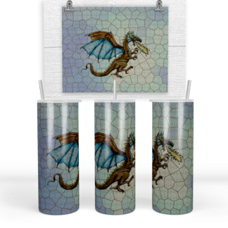 20 oz Stainless Steel Tumbler - Stained Glass Dragon