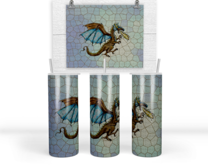 20 oz Stainless Steel Tumbler - Stained Glass Dragon